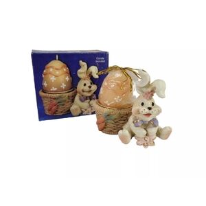 Bunny & Egg Candle Holder Gifco Inc  Polystone Easter Egg Candle included New